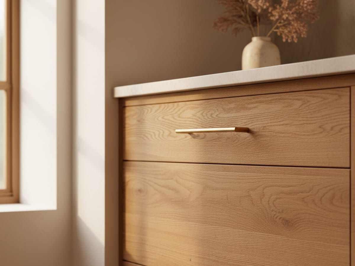 Custom oak cabinetry detail